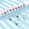 Rotating Sun Natural & Synthetic Gemstone Link Bracelets GG-CBA0251-11P-1