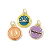 Brass Enamel Charms KK-Q039-18G-1