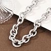 13MM 304 Stainless Steel Textured Cable Chain Necklaces NJEW-Z105-02P-1