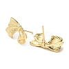 Rack Plating Brass Bowknot Stud Earring EJEW-H099-05G-2