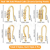 Beebeecraft 24Pcs 6 Style Rack Plating Brass Pave Cubic Zirconia Earring Hooks KK-BBC0012-31-2