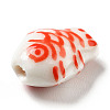Handmade Printed Porcelain Beads PORC-F005-03C-3