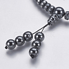 Non-magnetic Synthetic Hematite Mala Beads Necklaces NJEW-K096-11C-4