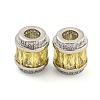 Rack Plating Brass Micro Pave Cubic Zirconia European Beads KK-F089-31P-2