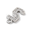 Brass Micro Pave Clear Cubic Zirconia Pendants ZIRC-I067-02F-2