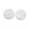 Tarnish Resistant 304 Stainless Steel Textured Pendants STAS-I098-01-20mm-P-2