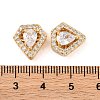 Brass Micro Pave Clear Cubic Zirconia Beads KK-S389-28G-3