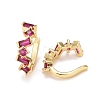 Cubic Zirconia Star Cuff Earrings EJEW-A069-17G-C-2
