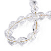 Transparent Crackle Glass Beads Strands GLAA-N051-04-4