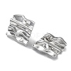 304 Stainless Steel Textured Square Ear Studs for Women EJEW-P234-07P-2