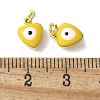 Brass Enamel Charms KK-S518-03E-G-3