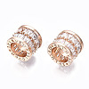 Brass Micro Pave Cubic Zirconia Beads GLAA-S193-025A-3
