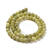 Round Frosted Natural TaiWan Jade Bead Strands G-M248-6mm-02-5