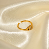 Adjustable 304 Stainless Steel with Cubic Zirconia Cuff Open Rings for Women DT5559-5