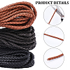 15M 3 Colors Braided Round Soft PU Imitation Leather Cords OCOR-CL0001-11C-6