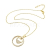 Brass Micro Pave Clear Cubic Zirconia Ring Pendant Necklaces LS-NJEW-P322-A04-G-4