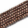 Electroplate Non-magnetic Synthetic Hematite Beads Strands G-T114-60A-R-1
