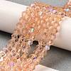 Transparent Electroplate Glass Beads Strands EGLA-A039-T4mm-L15-4