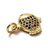 Brass Micro Pave Cubic Zirconia Pendants ZIRC-O039-04G-3