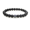 Natural Obsidian Round Beaded Stretch Bracelets for Men Women FS-WG77712-09-1