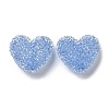 Drusy Heart Resin Rhinestone Beads RESI-C038-01F-1