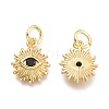 Brass Micro Pave Cubic Zirconia Pendants KK-P187-16C-G-2