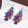 430 Stainless Steel Heart Dangle Earrings EJEW-A137-09P-02-3