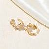 C-Shaped with Butterfly Brass Micro Pave Clear Cubic Zirconia Cuff Earrings EJEW-L316-01G-10-3