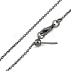 1mm Rack Plating Brass Cable Chain Adjustable Slider Necklaces for Women Men MAK-L044-55B-1
