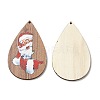 Single Face Christmas Printed Wood Big Pendants WOOD-D025-27-1