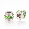201 Stainless Steel Polymer Clay Rhinestone Inlaid Beads RB-YWC0001-02J-1
