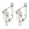 SHEGRACE Brass Micro Pave Cubic Zirconia Hoop Earring Findings XGRQ79313-940P-1