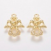 Brass Micro Pave Cubic Zirconia Charms KK-I613-09G-1