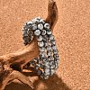 Natural Sesame Jasper/Kiwi Jasper Bead Stretch Bracelets BJEW-K212-A-033-4