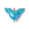 Acrylic Heart & Wings Charms PALLOY-JF03639-3