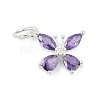 925 Sterling Silver Micro Pave Cubic Zirconia Pendants STER-Q002-03C-1