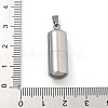 304 Stainless Steel Openable Urn Ashes Pendants STAS-M084-05F-2