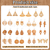 ANATTASOUL 15 Pairs 15 Style Natural Wood Dangle Earrings EJEW-AN0003-19-6