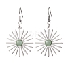 Star 201 Stainless Steel Natural Gemstone Dangle Earrings for Women EJEW-JE05835-4