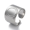 Non-Tarnish 304 Stainless Steel Open Cuff Ring Components STAS-M323-61P-1