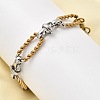 304 Stainless Steel Oval Link Chain Bracelets for Women BJEW-D377-01D-1