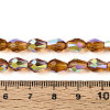 Transparent Electroplate Glass Beads Strands EGLA-N023-6x8mm-A06-4