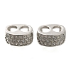 925 Sterling Silver Micro Pave Clear Cubic Zirconia Spacer Bars STER-U006-17P-1