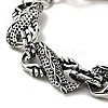 Men's Alloy Infinity Link Chain Bracelet with Dragon Head Clasp BJEW-A129-06AS-3