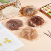 5Pcs 5 Colors Faux Fox Fur Soft Pompom Ball AJEW-LP0009-17A-1