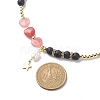 Natural Lava Rock & Gemstone Heart Beaded Necklace NJEW-JN03996-4