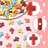 250Pcs Crackle Opaque Acrylic Beads OACR-FS0002-22-2