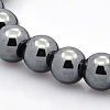 Non-magnetic Hematite Beaded Ball Stretch Bracelets BJEW-M066-B-02-2