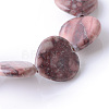 Natural Red Picture Jasper Beads Strands G-R356-08-3
