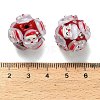 Christmas Theme Polymer Clay Rhinestone Beads with Resin RESI-Z045-01C-3